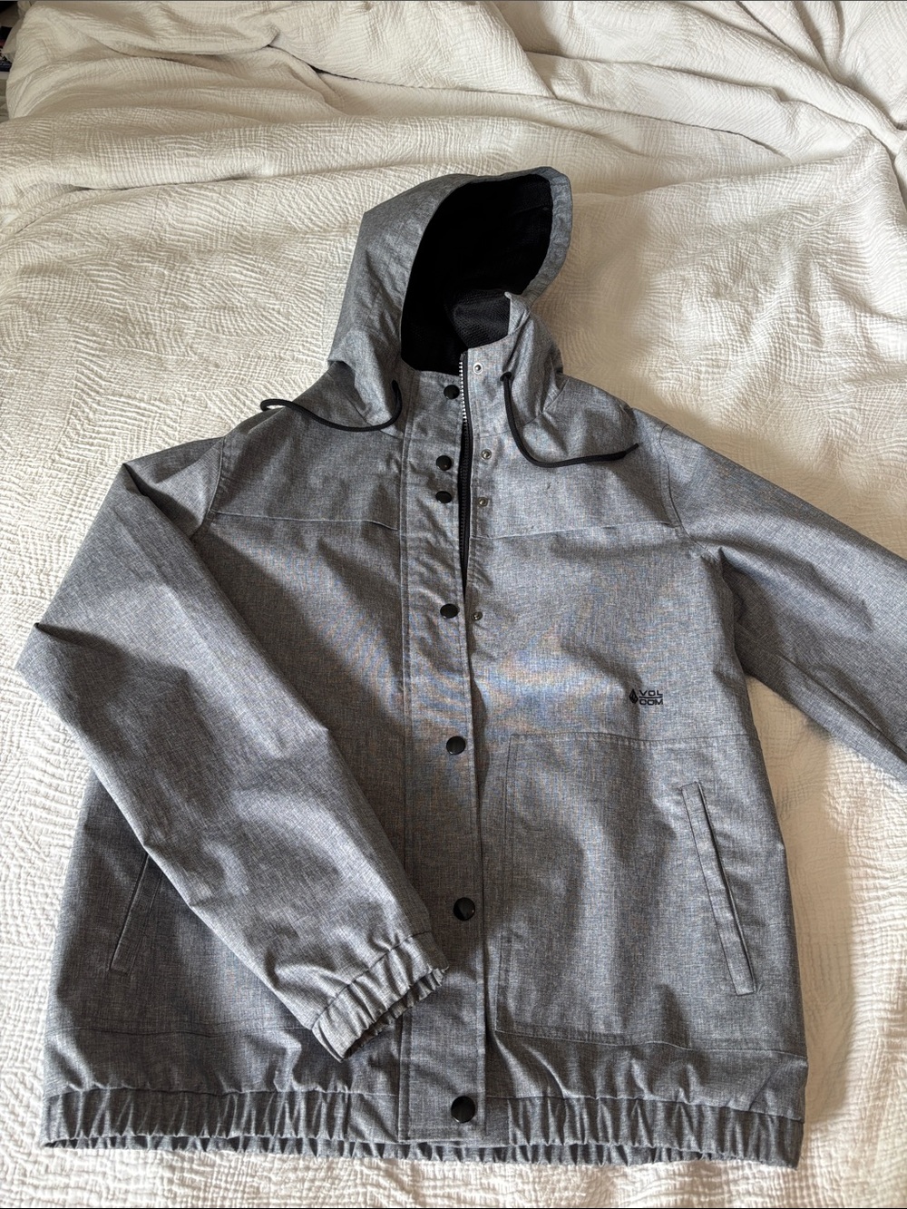 Volcom Boys Gray Hooded Raincoat